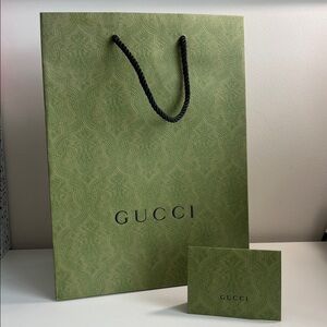 Gucci Green Toile Bag with Receipt Envelope